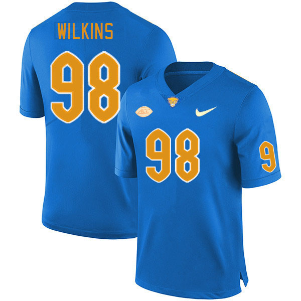 Men #98 Brock Wilkins Pitt Panthers College Football Jerseys Stitched Sale-Royal